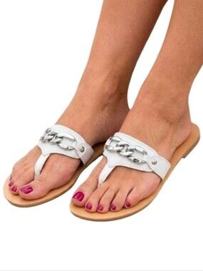 Tender Tootsies Sandals White Size 6